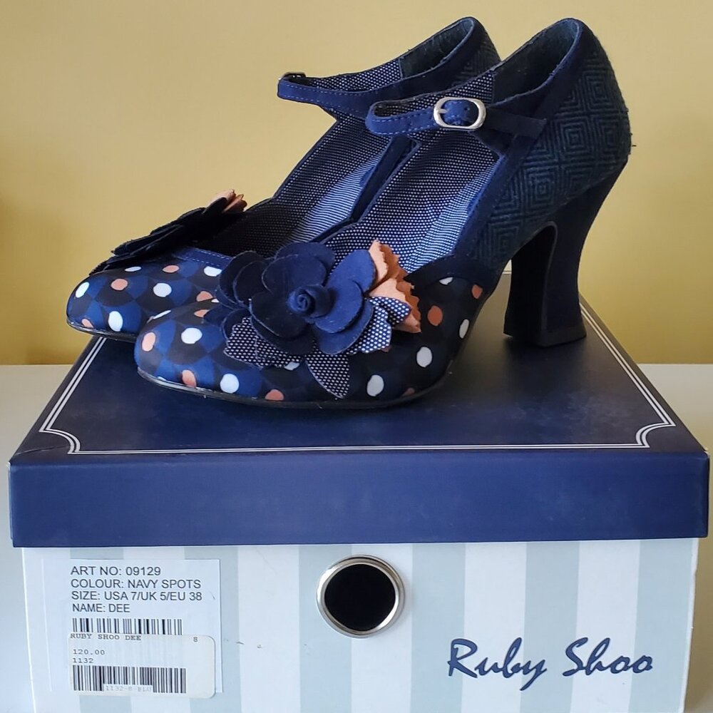💙 Ruby Shoo Dee Navy Spots